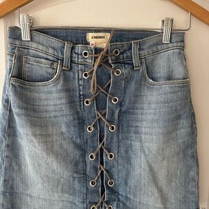 L'AGENCE Denim Lace-Up Women Jean Skirt